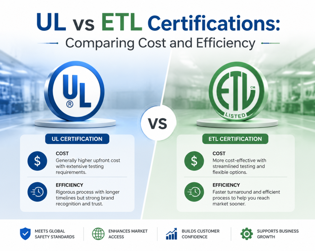 UL vs ETL Certifications: Comparing Cost and Efficiency 2026